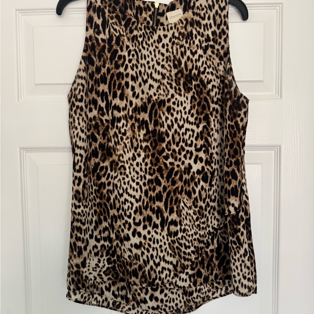 Chico's Animal Print Sleeveless Blouse